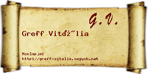 Greff Vitália névjegykártya